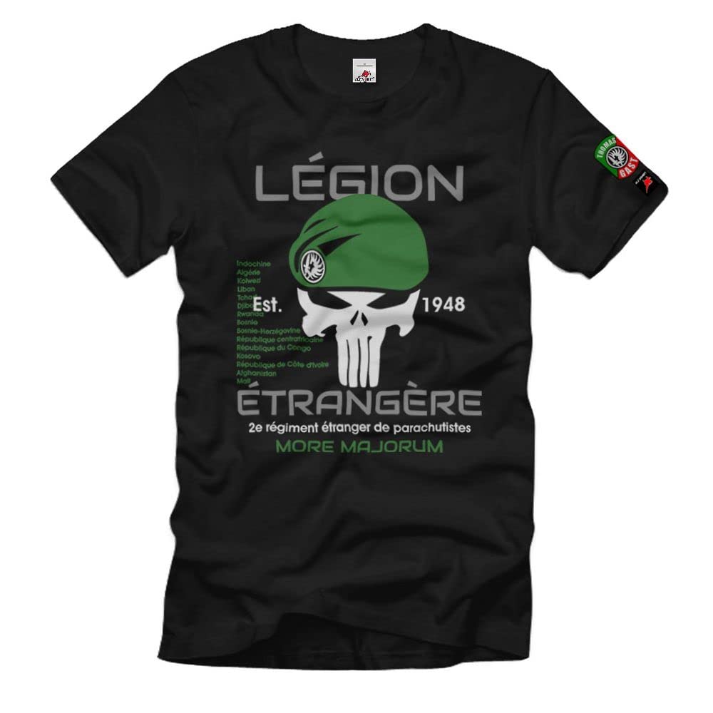 T-shirt parachutiste 2e REP Thomas Gast haut militaire noir taille M