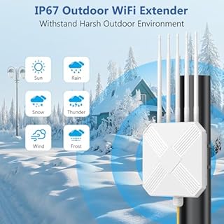 Mugatol AX3000 Outdoor WiFi 6 Extender - 2026 Outdoor Access Point - Long-Range Dual Band WiFi, IP67/PoE/5 Antennas for Events, Commercial Use | Starlink-Compatible
