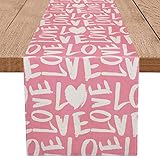 Valentines Day Table Runner Pink Love Valentine's Decorations Anniversary Wedding Table Runners Part