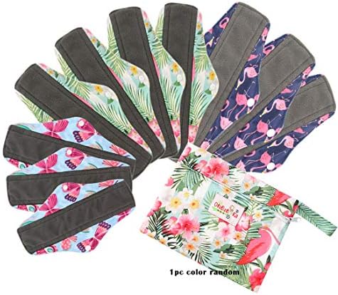 OHBABYKA Washable Reusable Bamboo Sanitary Napkins Pads for Women,Super-Absorbent, Soft and Comfortable (One Size, all36)