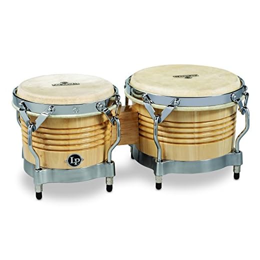 LP Matador - Bongos de madera, color natural, 7 1/4" y 8 5/8"