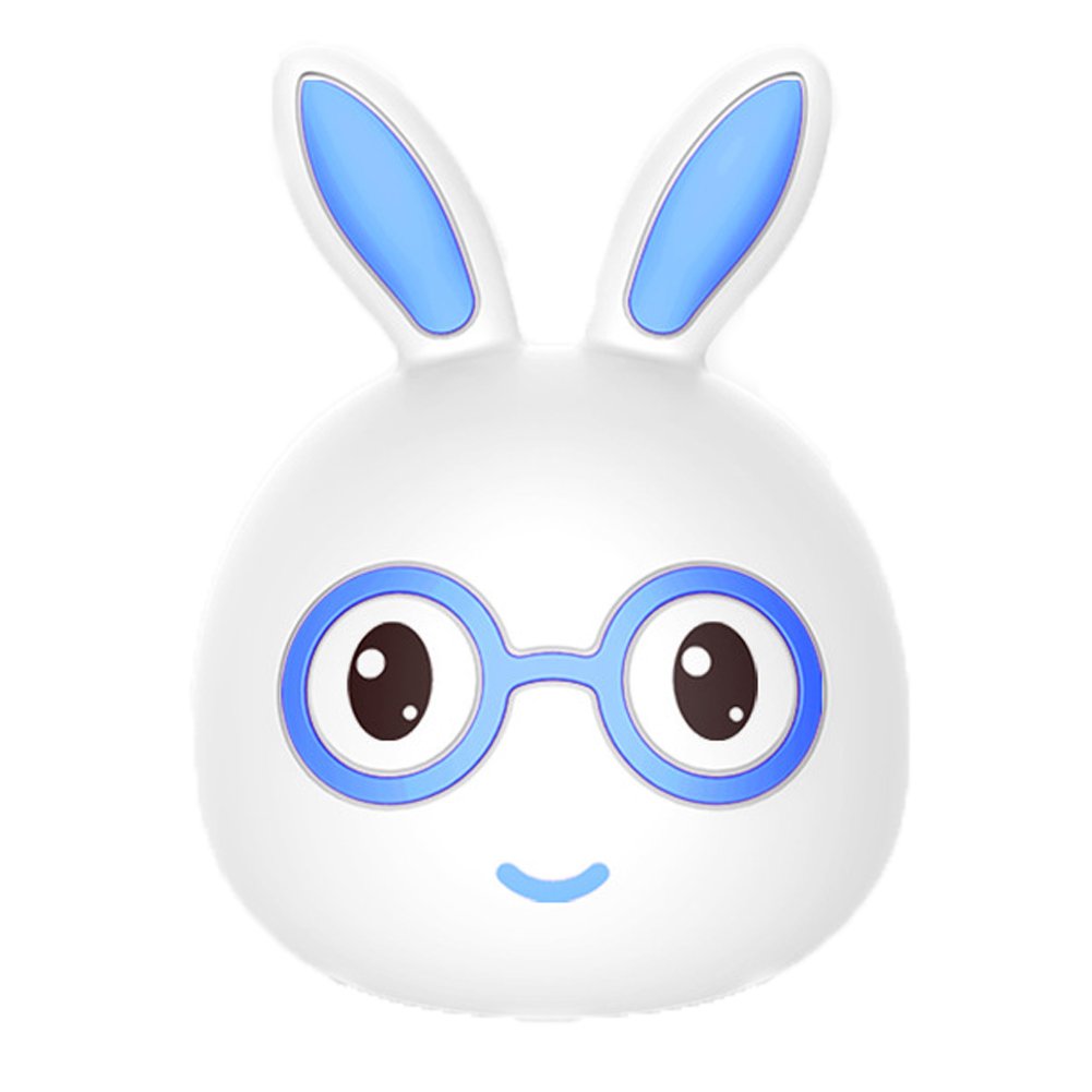 Aolyty 1W LED Silicone Night Light Cute Bunny 7 Changing Color for Kids with Sensitive Touch Control Battery Powered (Smiley Blue)