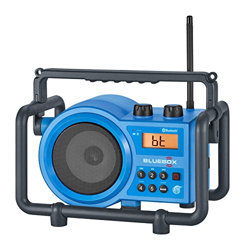 Sangean BB-100 BlueBox AM/FM Ultra-Rugged Digital Receiver with Bluetooth, Blue, 12.4