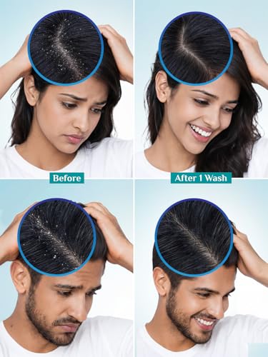 Image of Pilgrim Australian Tea Tree & Salicylic Acid Anti-Dandruff Shampoo with Cool Menthol | Up to 100% Dandruff Reduction*| Soothes Itchy Scalp | Non-Drying Formula | All Hair Types | For Men & Women (400ml - Pack of 2)