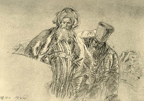 Toile deux marchands orientaux Battista tableau apaisant pour une chambre propice à l'évasion