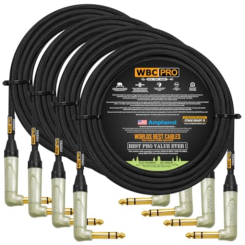 Câble jack TRS Amphenol WBC-PRO-Quad en tweed noir de qualité studio
