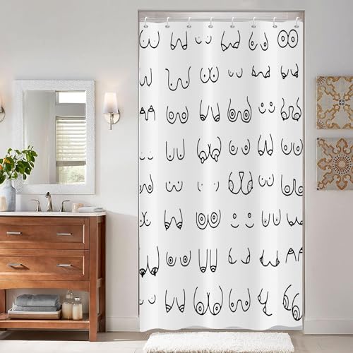 ASDCXZ Shower Curtain Black White 120x180 cm - Image 2