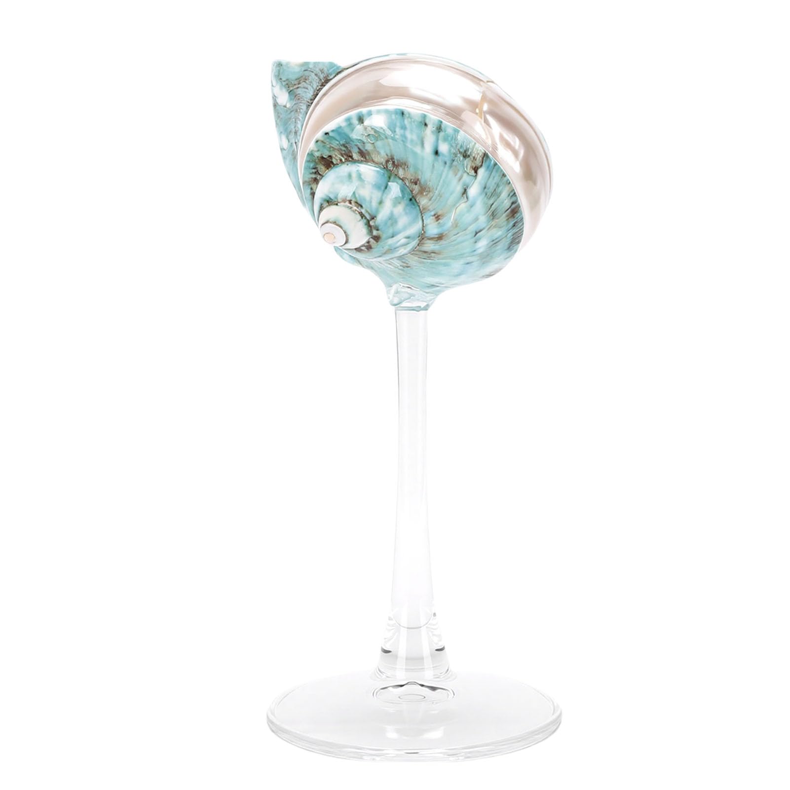 Copa de vino de tallo largo Hidyliu con base transparente verde para mesa