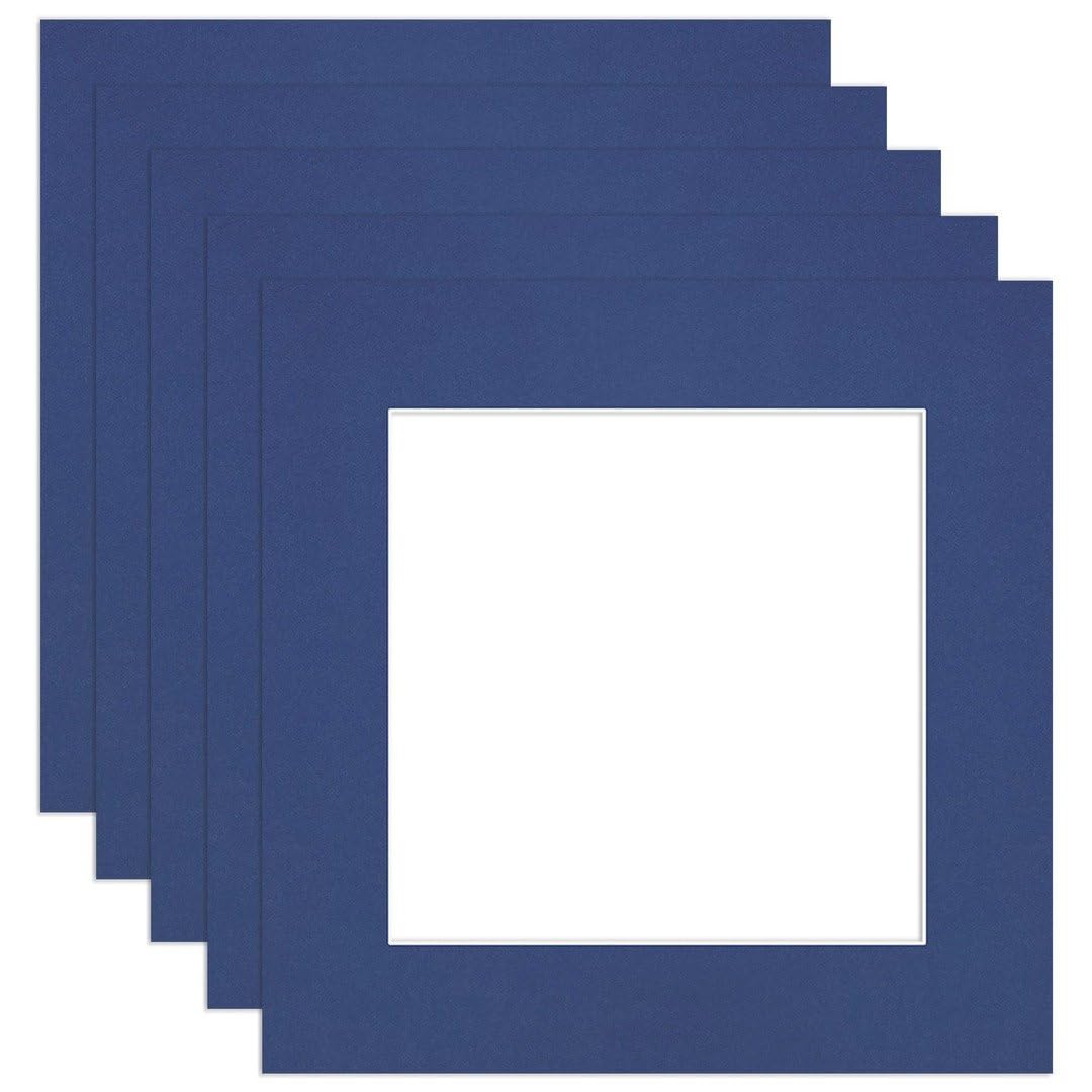 Procut Global 60x60cm Blue Picture Mounts to Fit 40x40cm Aperture - Precision Cut Cardboard Photo Mount - Ideal for Frames, Prints, Artwork & Certificates - Sizes & Colours Available - 5 Pack