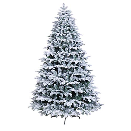 Árbol de Navidad artificial flocado sin luces para evitar caídas con soporte plegable