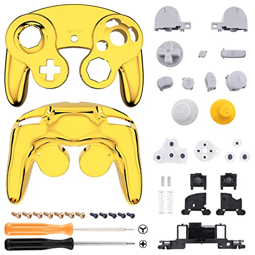 eXtremeRate�Q�[���L���[�u�R���g���[���[�ɑΉ��p�J�X�^�������V�F���AGameCube�R���g���[���[�ɑΉ��p�\�t�g�^�b�`�O���b�v�����n�E�W���O�V�F���{�^���t�����Ă��܂��i�R���g���[���[�{�͕̂t�����Ă��܂���j�y�N���[���S�[���h�z