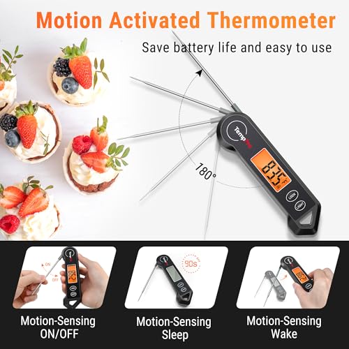 Image of TempPro TP19H Waterproof Digital Meat Thermometer with Ambidextrous Backlit and Motion Sensing Cooking Food Thermometer for BBQ Grill Smoker Oil Fry Candy Thermometer (Previously ThermoPro)