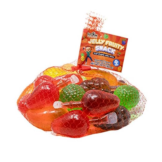 Fusion Select Jelly Fruit Snack Tik Tok Challenge Hit or Miss - Fruit-Shaped Jelly- Assorted Flavors, Strawberry, Orange, Apple, Pineapple, Grape, Mango (Mesh Bag)