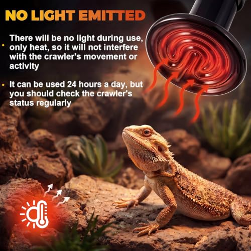 Image of 4 Pack 100W Ceramic Heat Emitter, No Light Reptile Heat Lamp Bulb E26 Base for Reptiles, Amphibians, Bearded Dragon, Lizard, Turtle, Snake, Chicken, Pet Brooder & Coop