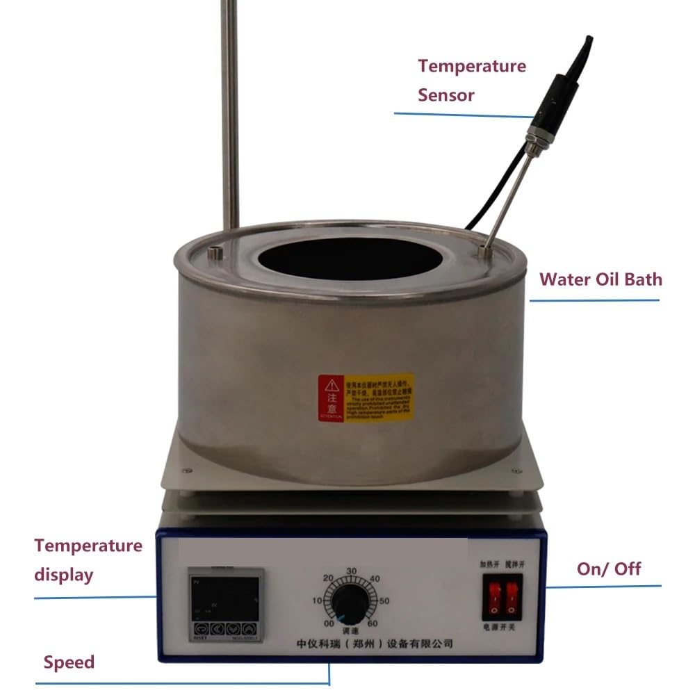 Baño María de laboratorio, Baño de calentamiento de agua y aceite de acero inoxidable económico de 2L Agitador magnético de laboratorio for calentamiento y agitación simple