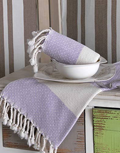 Die Caprie Turkish Hand Towels Set Of 2 | 100% Cotton, 16 X 39 Inches | Decorative Bathroom Towel For Hand, Face, Gym, Yoga, Dishcloth, Kitchen And Bath (2 Hand Towels, Lilac) #TOP3