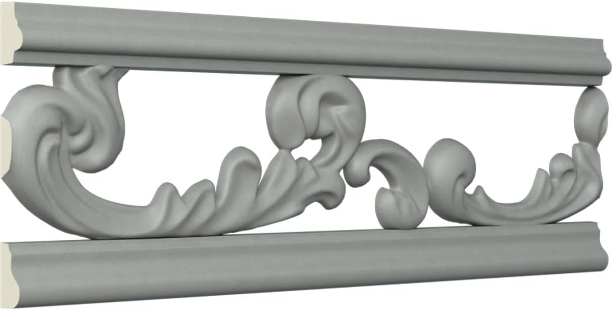 Ekena Millwork PML03X00KI Kinsley Pierced Moulding Panel Moulding, 3 1/4"H x 3/8"P x 94 1/2"L, Primed