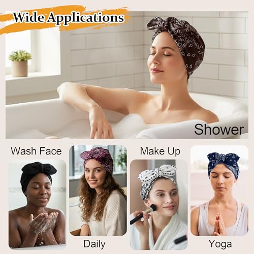 Image of Ababalaya Satin Lined Beanies for Women Chemo Headwear Silky Lined Cotton Sleeping Cap