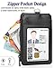 Teskyer ID Badge Holder with Lanyard, 1 Zip Pocket and 4 Card Slots, Lanyard ID Card Holder Wallet for Office School Work Badges, Cruise Ship Cards, Hotel Key Cards, Pass Cards - Black