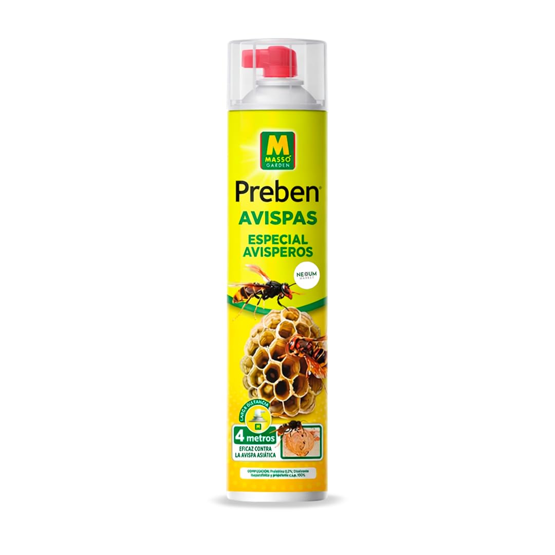 PREBEN Insecticida Avispas | Especial Avisperos 750 ml | Spray de Largo Alcance | Muy Eficaz para Avispas, Avispas Asiática y Avispones | Pulveriza hasta 4 Metros | Uso Exterior | Nexum Market