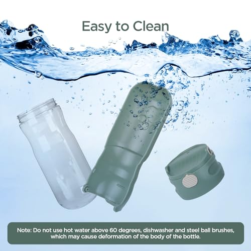 AiQInu 520ML Hunde Trinkflasche, 180° Faltbare Hund Katze Haustiere Auslaufsicher Wasserflasche, Tragbare Hundewasserflasche für Kleine Pet zum Wandern Reisen