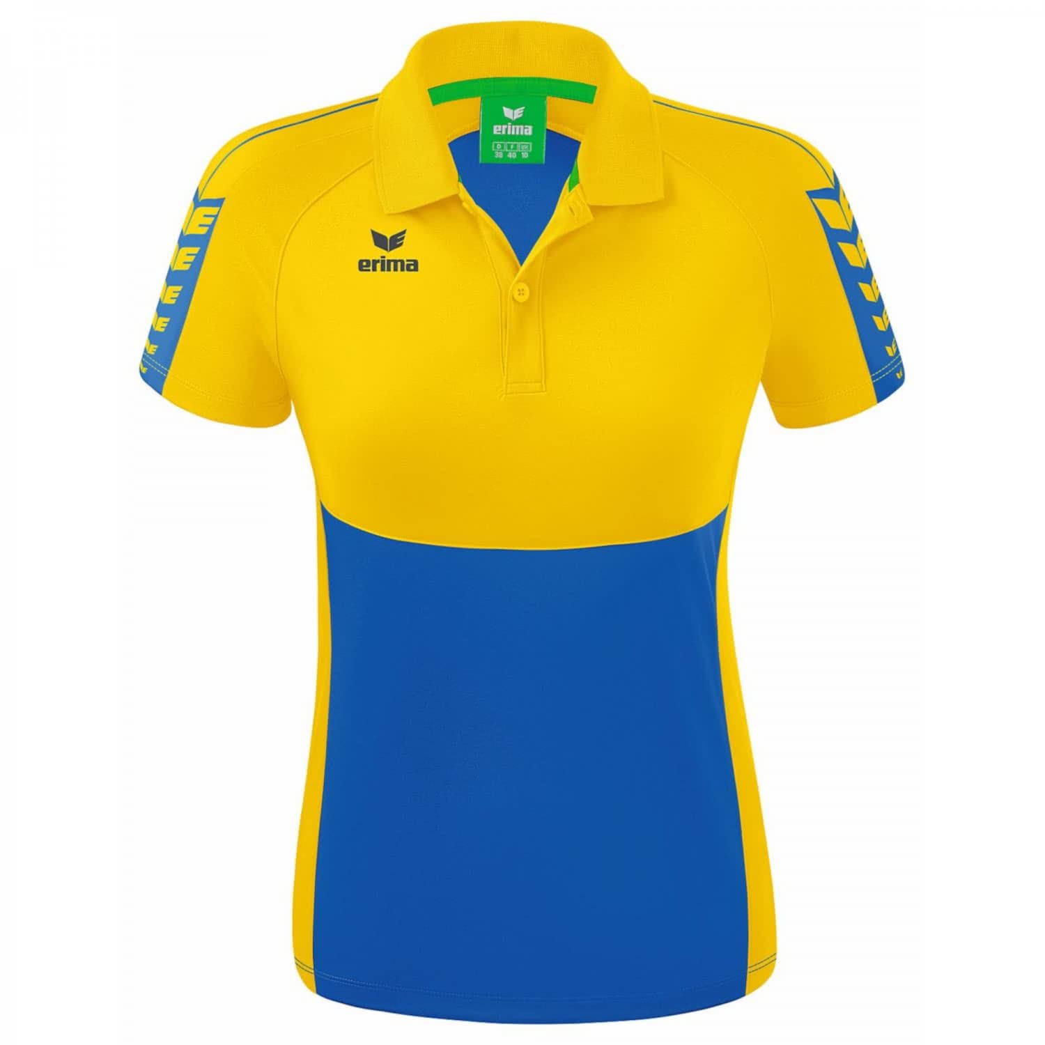 Erima Women's Six Wings Sport Polo, New Royal/Yellow, 38