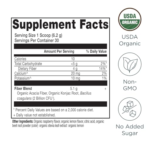 Ancient Nutrition Organic Acacia Fiber Powder, Raspberry Lemonade - image 2