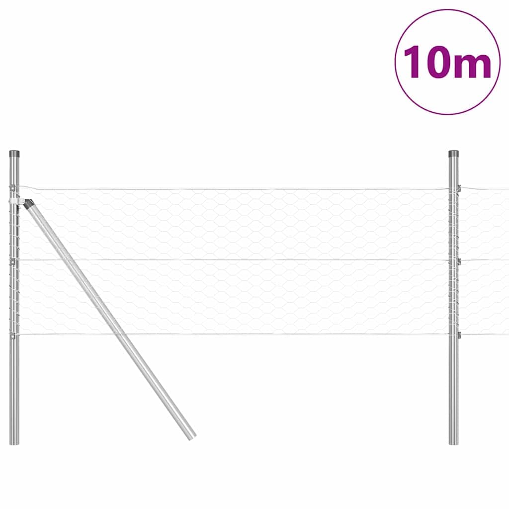 Zestaw ogrodzeń ze słupkami 10 x 0,4 m (36 mm) sześciokątna stalowa siatka druciana powlekana PVC do ogrodu zwierząt domowych i drobiu utrwalenie stal ocynkowana
