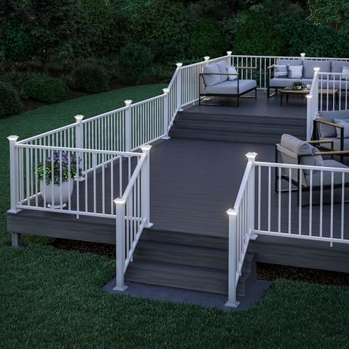 Deckorators 2-1/2 in. x 2-1/2 in. White Solar Post Cap