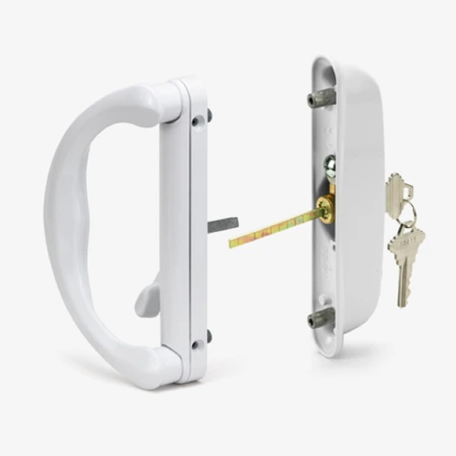 Wynn Hardware Sliding Patio Glass Door Keyed Mortise Style Handle Set Replacement with 4-15/16" Hole Spacing for Doors up to 1-3/8" Thick