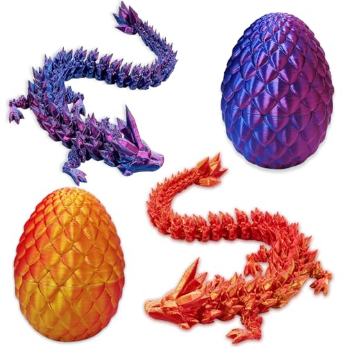 YXOTJHS 2Pcs 3D Printed Dragon & Eggs Fidget Toys