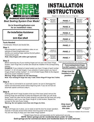 Garage Door Hinge Energy Saving Residential 4 Panel Door Self Seal Spring Loaded Mfg# R4416-40 #TOP4