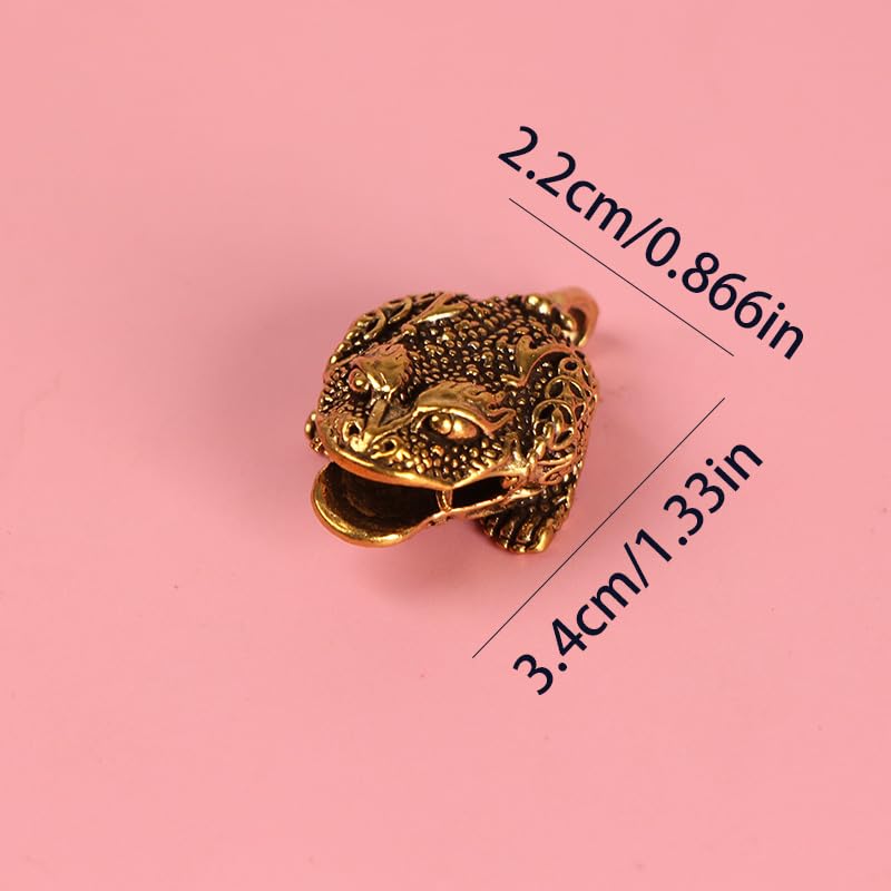 Set de 3 Figuras Decorativas Sapo Dorado de Latón miniatura 3