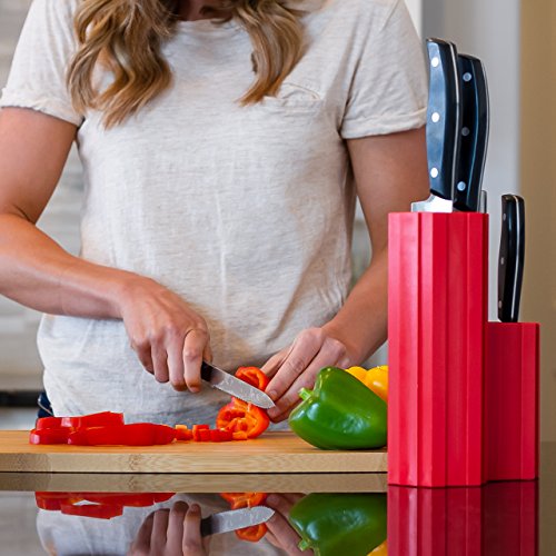 Kapoosh Hex-Connex Universal Knife Caddy- 5 Inch Cherry Red - Thumbnail 6