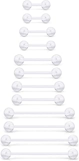16G 14G Plastic Nipple Piercing Tongue Rings Flexible Acrylic Straight Tongue Ring Nipple Barbell Pregnancy Belly Ring Retainer Piercing Jewelry for Surgery Sport Women Men
