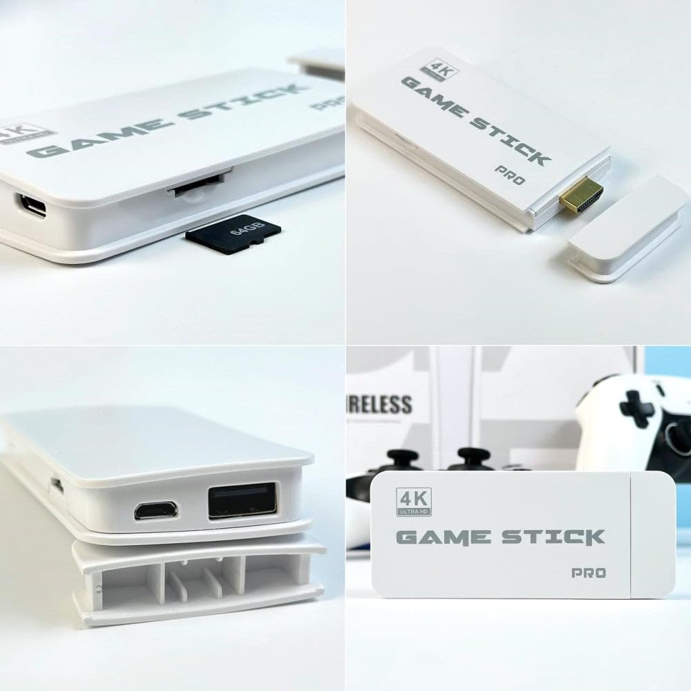 Consola Retro PRO Versión 2026 23 Emuladores +20.000 Videojuegos 2 Mandos Inalámbricos Blancos Juegos Clásicos Tarjeta 64GB | Regalo Navidad | Videoconsola Arcade Pincho Stick HDMI TV Tele — view 3