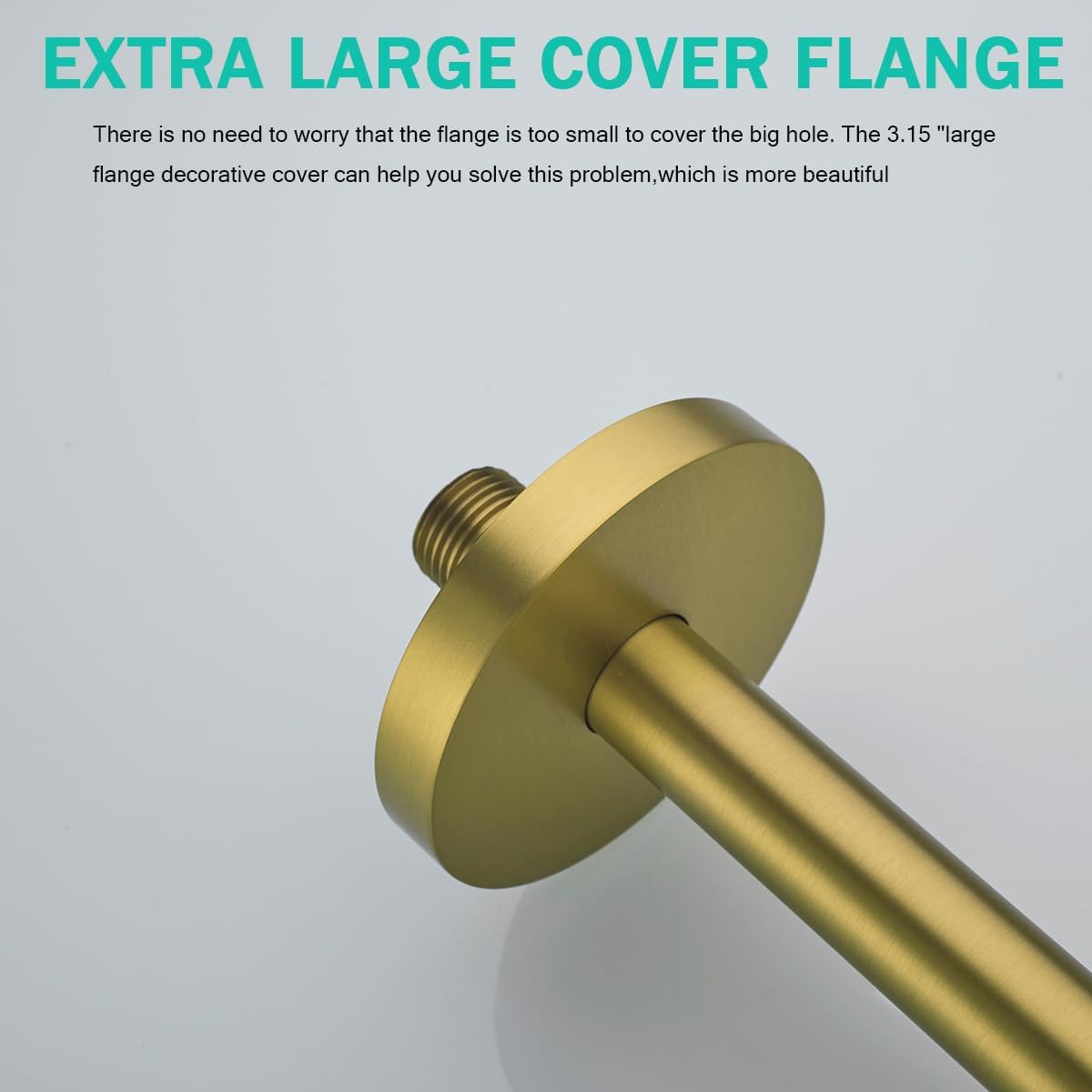 16 Inch Shower Arm with Flange,SUS304 Stainless Steel 90 Degree Rain Shower Head Extension Arm,Wall-Mounted Shower Head Arm for Fixed Shower Head,Champagne Bronze Finish,SE-RD91018-16CB