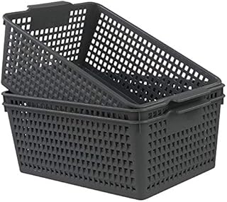 Ortodayes Cupboard Storage Baskets, Set of 3 Storage Baskets, Plastic Basket Organizer