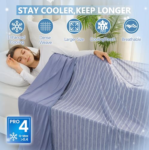 Ingeroom Cooling Blanket For Night Sweats Decorative - Stay Cool And Comfortable All Night Long, Cooling Blankets For Hot Sleepers,Lightweight Sofa Throw Blanket Blue King（90''X108''） #TOP4
