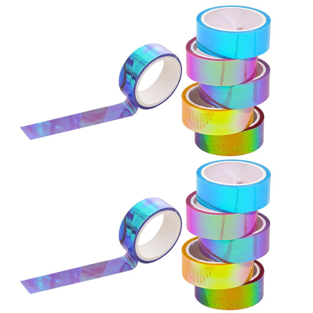 Tofficu Waterproof PVC Tape 12-Pack 1.57 Inch Wide Colorful Journaling Tape for Scrapbooking DIY Crafts and Stationery Supplies