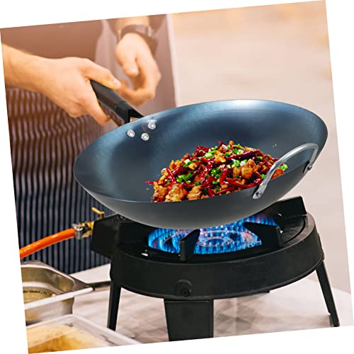 Wok tradicional de hierro con mango ergonómico de madera miniatura 2