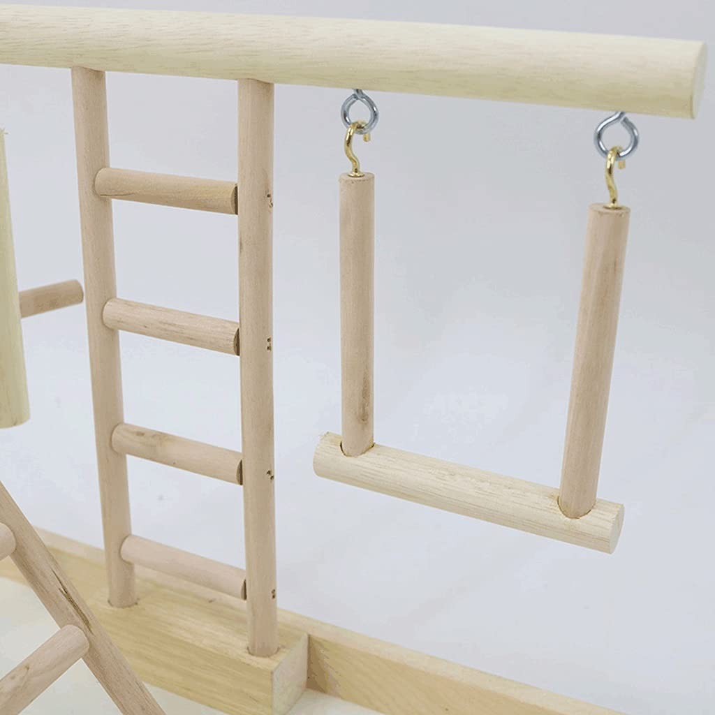 Jaula de cría Interesante Soporte de Escalera para Columpio de Loro, Juguetes de Madera para pájaros, Parque Infantil para pájaros, Gimnasio con Columpio de Escalera, Jaula para pájaros Pajarera