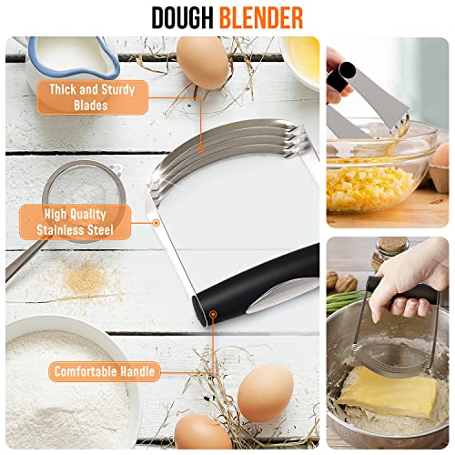 Proffesional Biscuit Cutter Set (6 Pcs) Stainless Steel Pastry Cutter + Rolling Pin + Pastry Wheel Cutter + Pastry Blender + Egg Separator + Biscuit Molds #TOP2