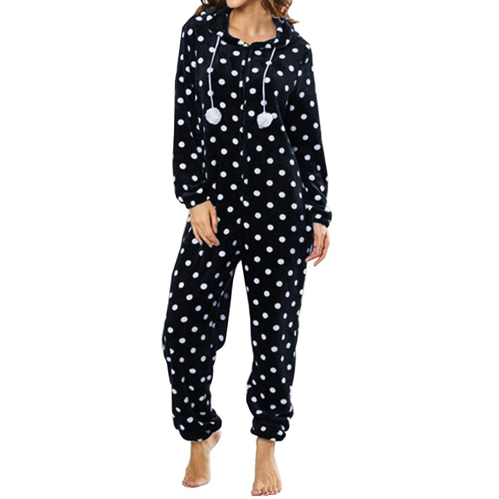 Rojeam Onesie Pigiama Donna Interno Pigiama Intero con Cappuccio Pigiama Tuta Onesies Intimo Invernale Indumenti da Notte in Peluche