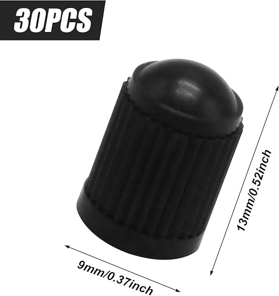 Bouchon de Valve Voiture,30 Pieces Bouchon Valve Pneu Voiture en Plastique avec Joint d'étanchéité pour Vélo Moto Camions (Noir) - 2