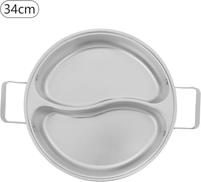 Olla Shabu Shabu 5L Acero Inoxidable 304 con Divisor, Color Plata miniatura 8