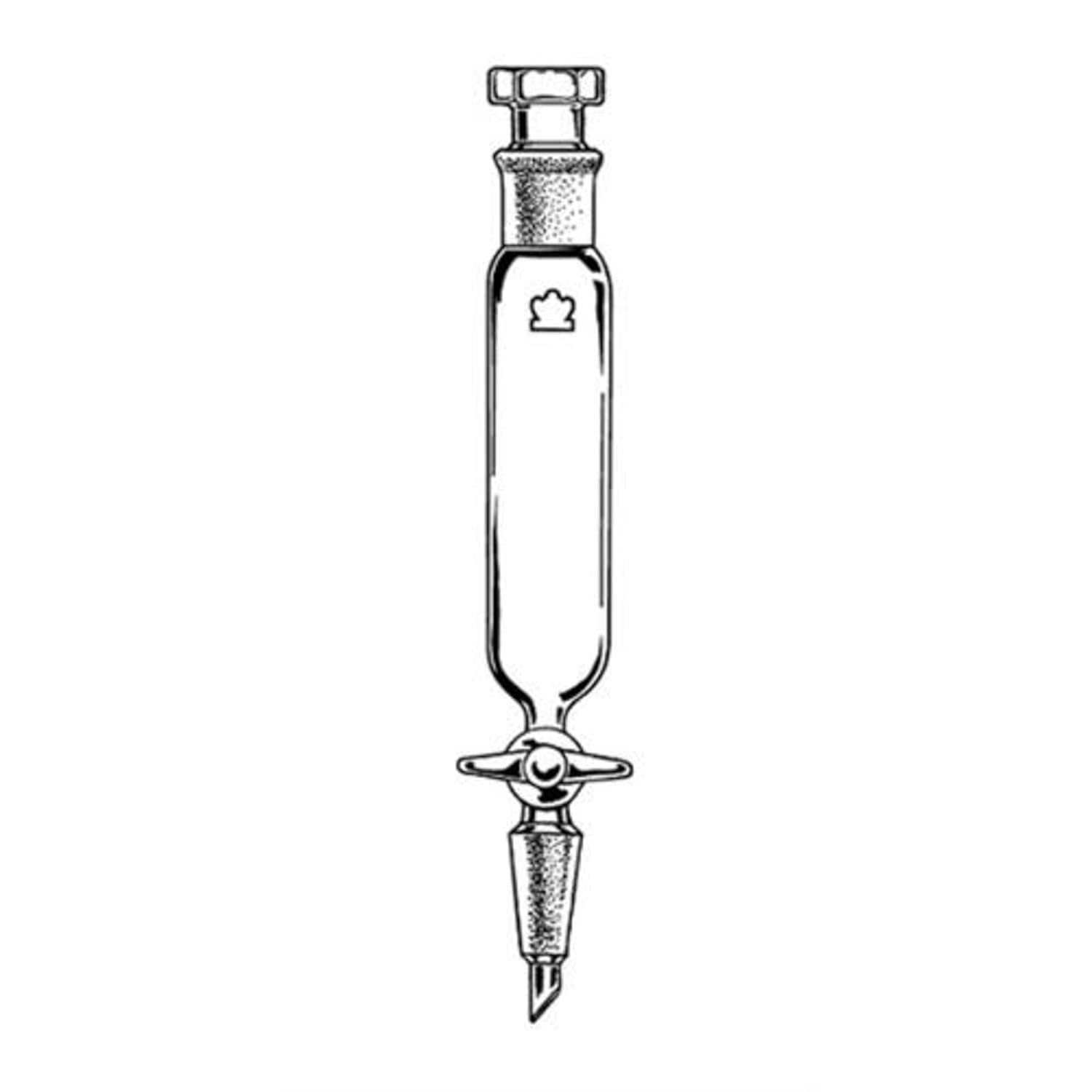 Kimble Chase 633031-0250 Un Graduated Addition Funnel with PTFE Stopcock, 2 mm Stopcock Bore