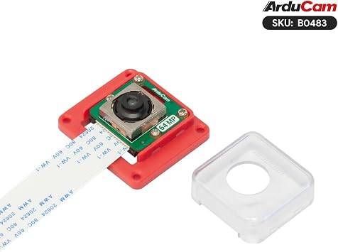 Arducam OwlSight for Raspberry Pi 5 Camera Module, 1/1.32 64MP High Resolution Auto Focus Camera Module for Raspberry Pi 3/4/5, Native to Support Libcamera,  with ABS Case