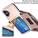 FDTCYDS for iPhone 17 Wallet - Style Protective Case with Card Holder (Holds 5 Cards) - Rose Gold