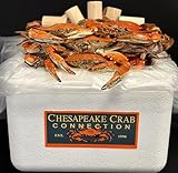 Chesapeake Crab Connection - Fresh Blue Crabs - 1/2 Bushel 'Jumbo' Male Mix (Measuring 6' - 7' Point To Point) - Infused With Classic Maryland Style Old Bay Crab Seasoning - Filled With Lump Crab Meat - Perfect For A Crab Boil Or Fresh Seafood Feast